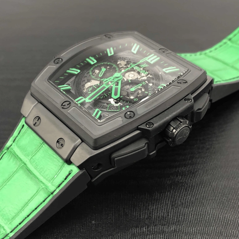 Hublot,Big Bang 45mm,45mm,Ceramic,Titanium Gold,Black,Green,Automatic,Chronograph,Day,601,601.CG.0190.LR