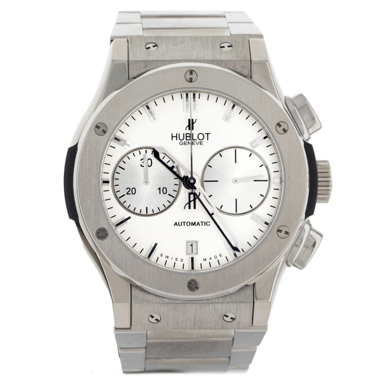 Hublot,Classic Fusion 45mm,45mm,Titanium,White,Automatic,Chronograph,Day,520,520.NX.2610.NX
