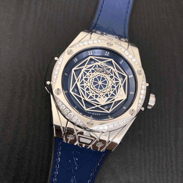 Hublot,Big Bang 39mm,39mm,Stainless Steel,Blue,Automatic,50hours,In-house Caliber,465,465.SS.7179.VR.1204.MXM19