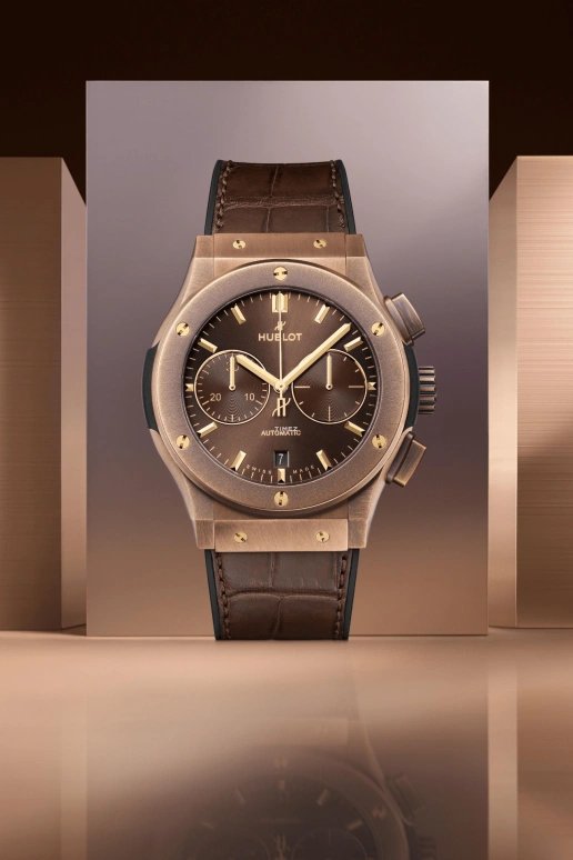 Hublot,Classic Fusion 45mm,45mm,Bronze,Brown,Automatic,Chronograph,Day,521,521.BZ.3480.LR.ECU25