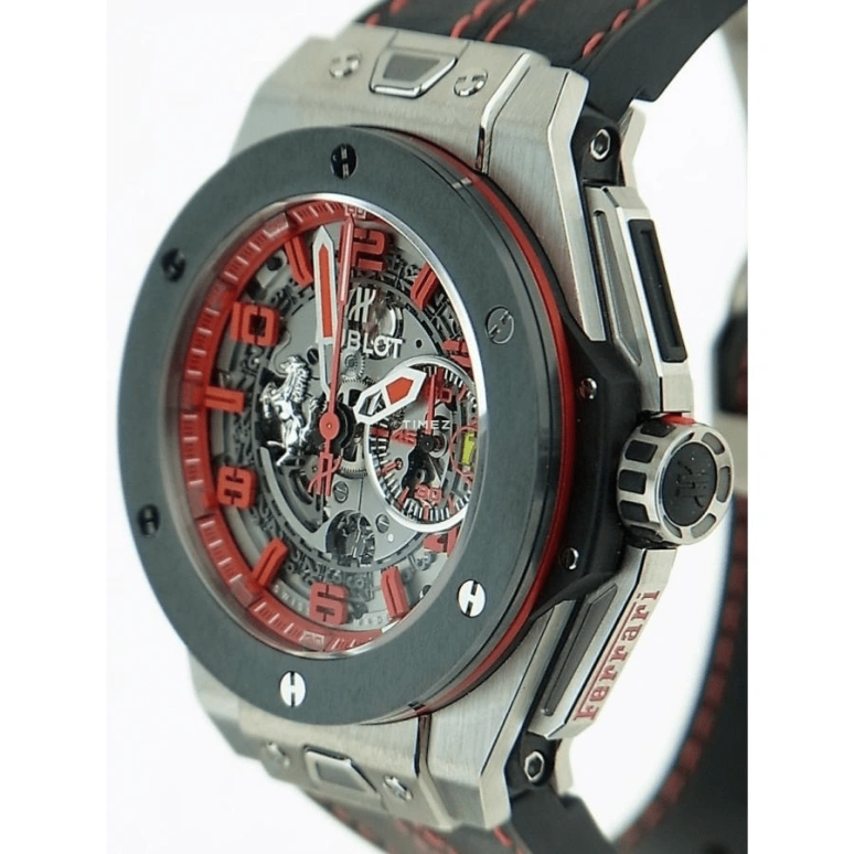 Hublot,Big Bang 45.50mm,45.50mm,Titanium,Red,Grey,Skeleton,Automatic,Chronograph,Day,401,401.NM.0123.VR.ENG13