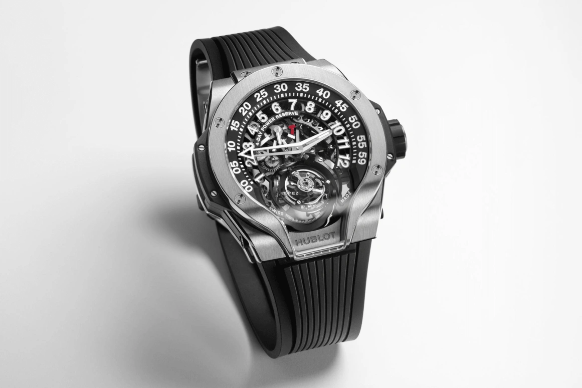 Hublot,MP 44mm,44mm,Titanium Gold,Black,Handwound,Power Reserve Indicator,Tourbillon,Retrograde,913,913.NX.1170.RX