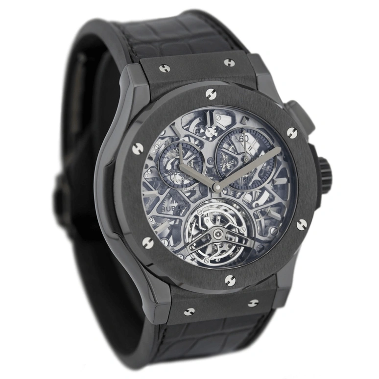 Hublot,Classic Fusion 45mm,45mm,Ceramic,Grey,Automatic,Chronograph,Tourbillon,506,506.CM.0140.LR