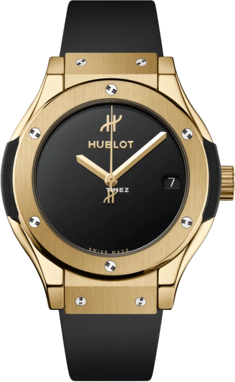 Hublot,Classic Fusion 33mm,33mm,Yellow Gold,Black,Day,Sapphire,Crystal Glass,Round,581,581.VX.1230.RX.MDM