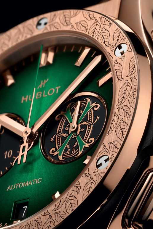 Hublot,Classic Fusion 42mm,42mm,KING GOLD,Green,Black,Automatic,Chronograph,Day,541,541.OX.8980.LR.OPX24