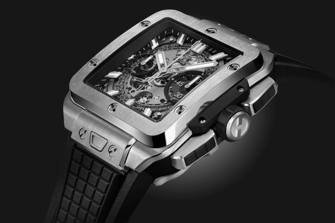 Hublot,Square Bang 42mm,42mm,Titanium Gold,Automatic,72hours,In-house Caliber,821,821.NX.0170.RX