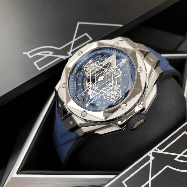 Hublot,Big Bang 45mm,45mm,Titanium Gold,Blue,Automatic,Chronograph,Day,Flyback,Retrograde,72hours,In-house Caliber,418,418.NX.5107.RX.MXM20