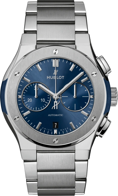 Hublot,Classic Fusion 45mm,45mm,Titanium Gold,Blue,Automatic,42hours,In-house Caliber,520,520.NX.7170.NX