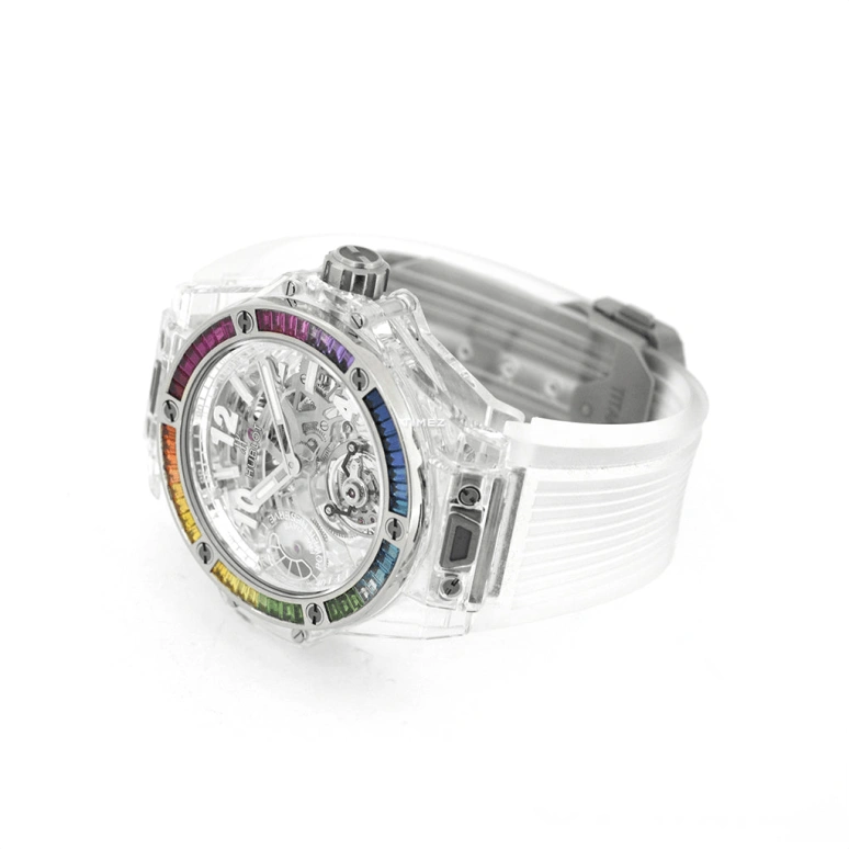 Hublot,Big Bang 45mm,45mm,Sapphire,Silver,Transparent,Handwound,Power Reserve Indicator,Tourbillon,405,405.JX.0120.RT.4099