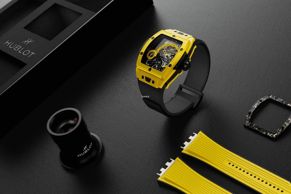 Hublot,Big Bang 42mm,42mm,Ceramic,Yellow,Handwound,Power Reserve Indicator,Tourbillon,645,645.CY.4723.NR