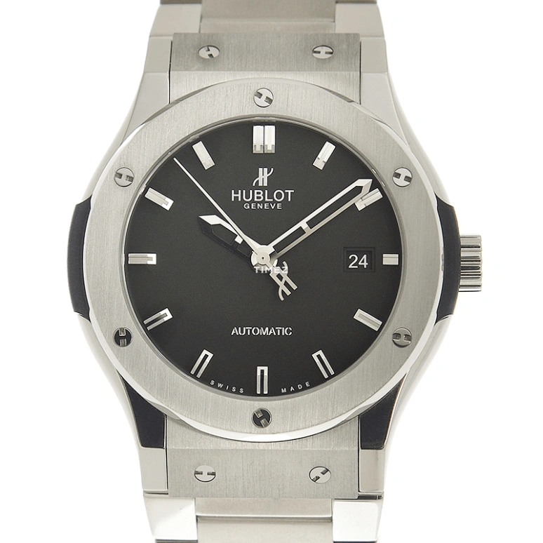 Hublot,Classic Fusion 42mm,42mm,Titanium,Black,Automatic,Day,42hours,542,542.NX.1170.NX