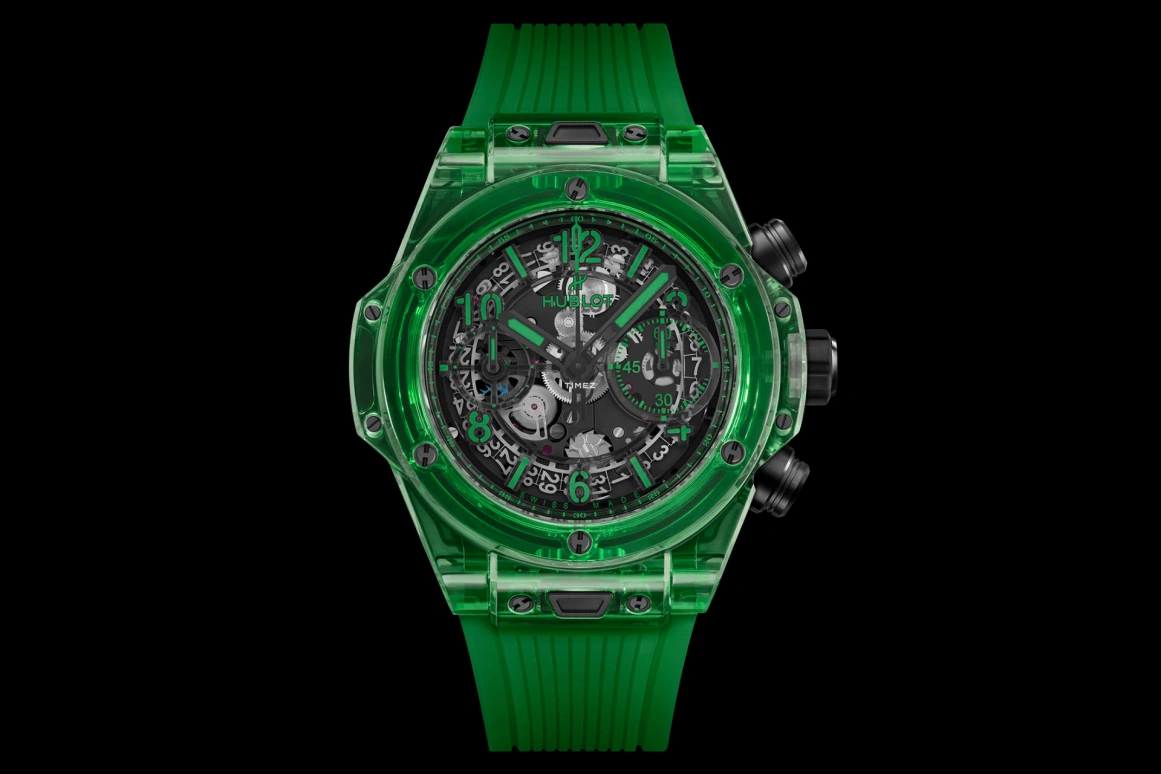 Hublot,Big Bang 42mm,42mm,Sapphire Aluminium oXide and rare Earth Mineral,Sapphire,Skeleton,Black,Automatic,Chronograph,Day,441,441.JG.4990.RT