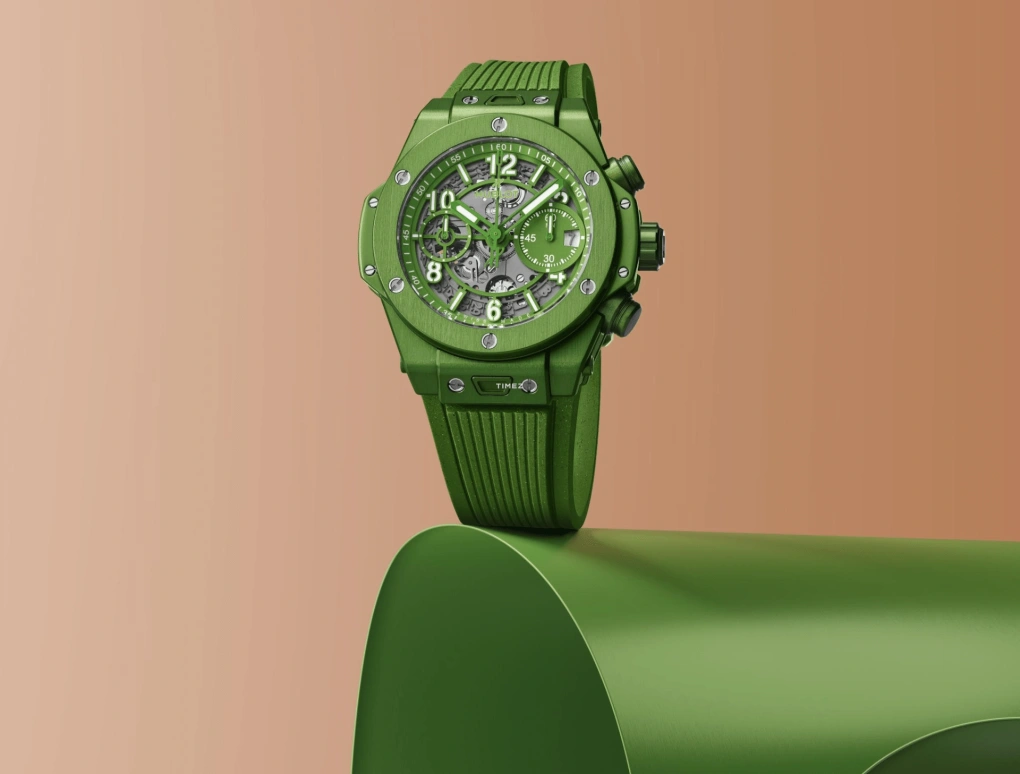 Hublot,Big Bang 42mm,42mm,Aluminum Oxide,Green,Automatic,Chronograph,72hours,441,441.UG.5220.RX.NES23