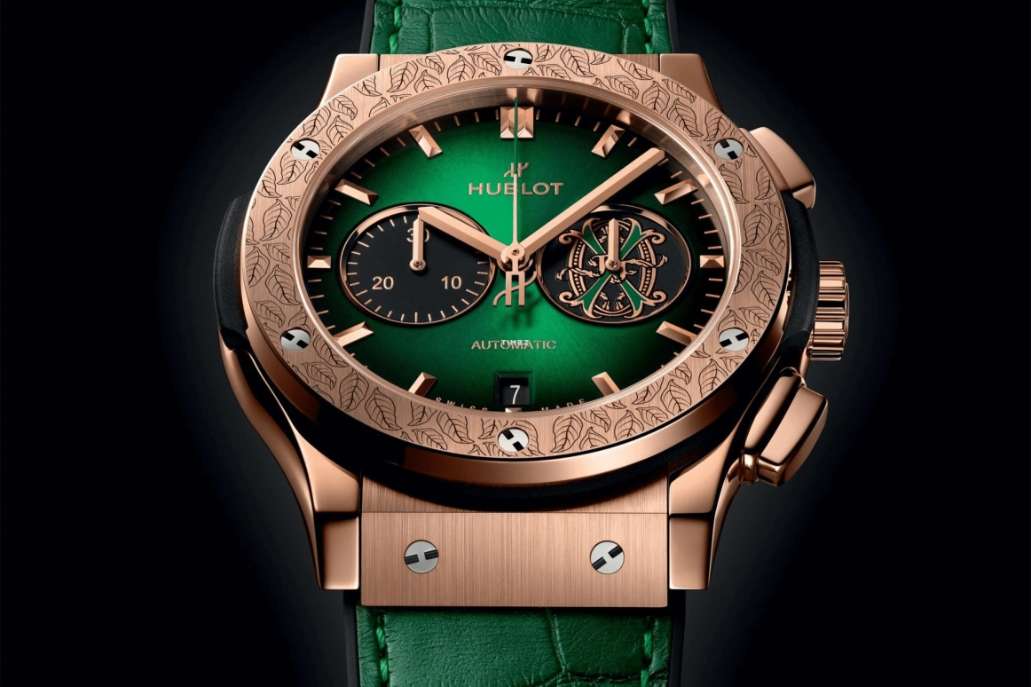 Hublot,Classic Fusion 42mm,42mm,KING GOLD,Green,Black,Automatic,Chronograph,Day,541,541.OX.8980.LR.OPX24