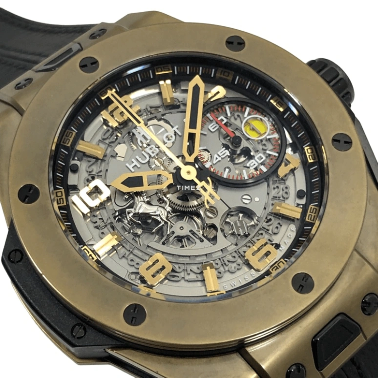 Hublot,Classic Fusion 45mm,45mm,Magic Gold,Black,Skeleton,Automatic,Chronograph,Day,401,401.MX.0123.GR