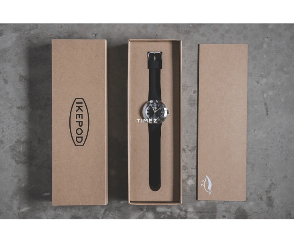 Ikepod,Megapod 46mm,46mm,Stainless Steel,Black,Automatic,Sapphire,Crystal Glass,Round,M002,M002-SI-LB