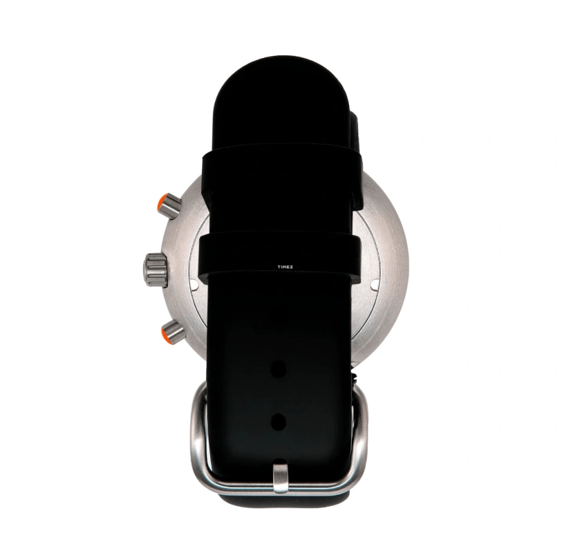 Ikepod,Chronopod 44mm,44mm,Stainless Steel,Dual,Black,White,Quartz,Chronograph,Day,C001SILB