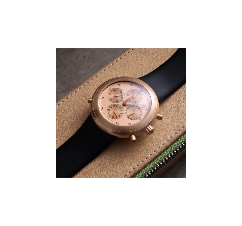 Ikepod,Hemipode ,Rose Gold,Chronograph,Day,Dule Time,HDR77 neuve