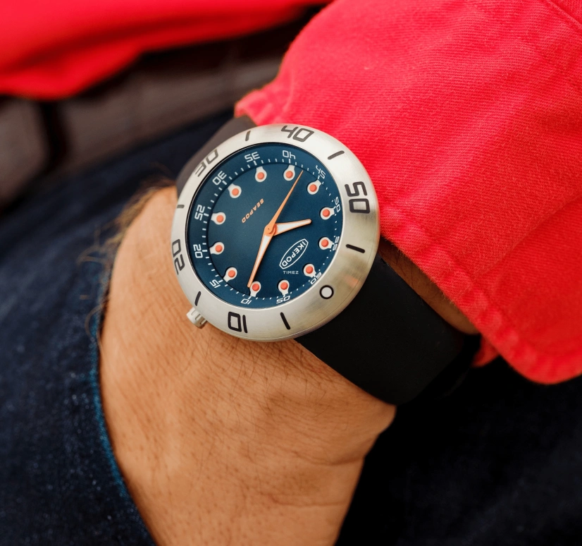 Ikepod,Seapod 46mm,46mm,Stainless Steel,Black,Automatic,Sapphire,Crystal Glass,Round,S001,S001-SI-LB