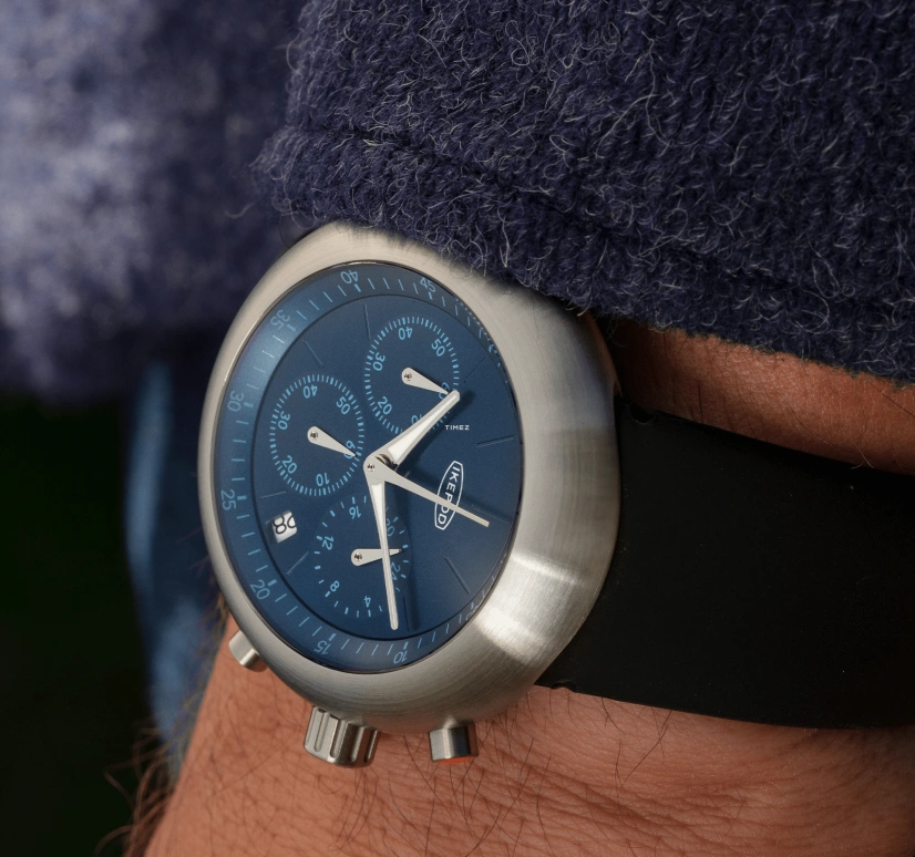 Ikepod,Chronopod 44mm,44mm,Stainless Steel,Blue,Quartz,Chronograph,Day,C006SILB 25