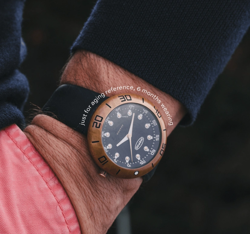 Ikepod,Seapod 46mm,46mm,Bronze,Blue,Automatic,Dule Time,Sapphire,Crystal Glass,S005,S005-SI-LC