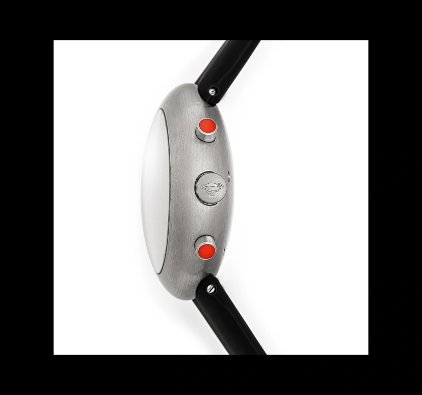 Ikepod,Chronopod 44mm,44mm,Stainless Steel,Black,Quartz,Chronograph,Day,C004,C004-SI-LB