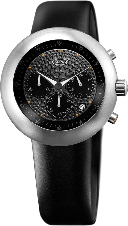 Ikepod,Chronopod 44mm,44mm,Stainless Steel,Black,Quartz,Chronograph,Day,C004,C004-SI-LB