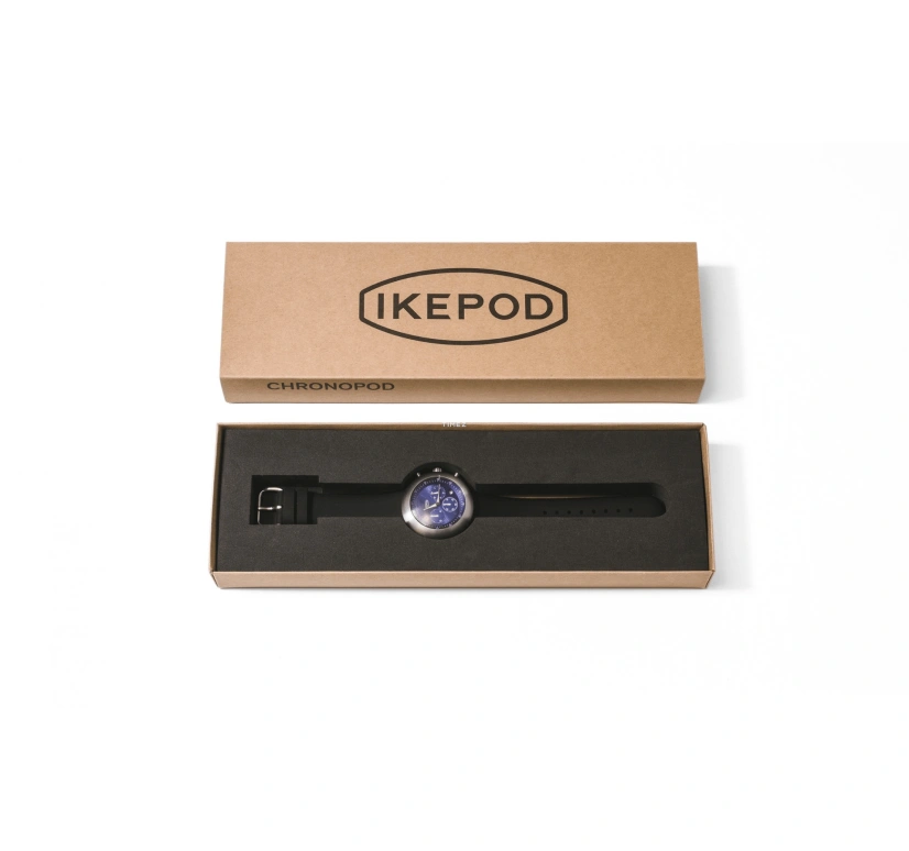 Ikepod,Chronopod 44mm,44mm,Stainless Steel,Grey,White,Quartz,Chronograph,Day,C009,C009-SI-LB