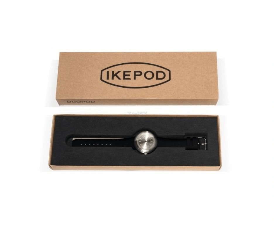 Ikepod,Duopod 42mm,42mm,Stainless Steel,Black,Quartz,Sapphire,Crystal Glass,Round,D004,D004-SI-LB