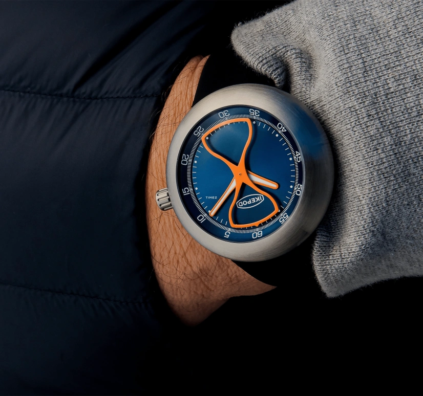Ikepod,Megapod 46mm,46mm,Stainless Steel,Blue,Automatic,Sapphire,Crystal Glass,Round,M001,M001-HG-15