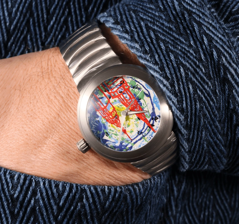 Ikepod,Horopod 44mm,44mm,Titanium,Multi-Color,Automatic,Round,Titanium Gray,Skyscrapers In The Air 1