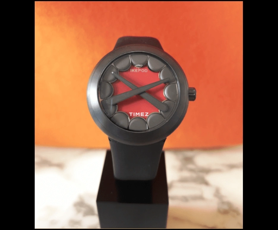 Ikepod,Horizon 44mm,44mm,Titanium,Red,Automatic,Round,Gray,HHTK03
