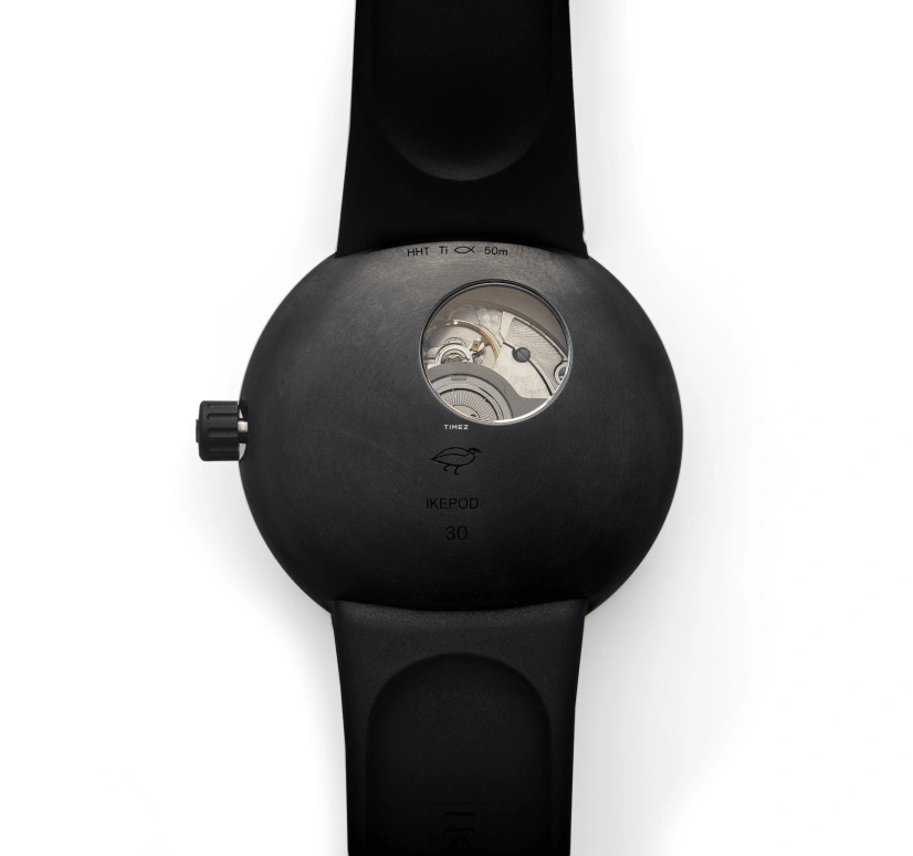 Ikepod,Horizon ,Titanium,Black,Automatic,Sapphire,Crystal Glass,Round,aventurine