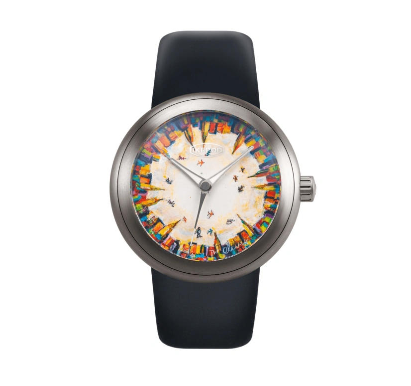 Ikepod,Horopod 44mm,44mm,Titanium,Multi-Color,White,Automatic,Sapphire,Round,Skaters In The Sky HP
