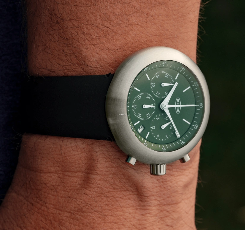 Ikepod,Chronopod 44mm,44mm,Stainless Steel,Green,Quartz,Chronograph,Day,C010SILB