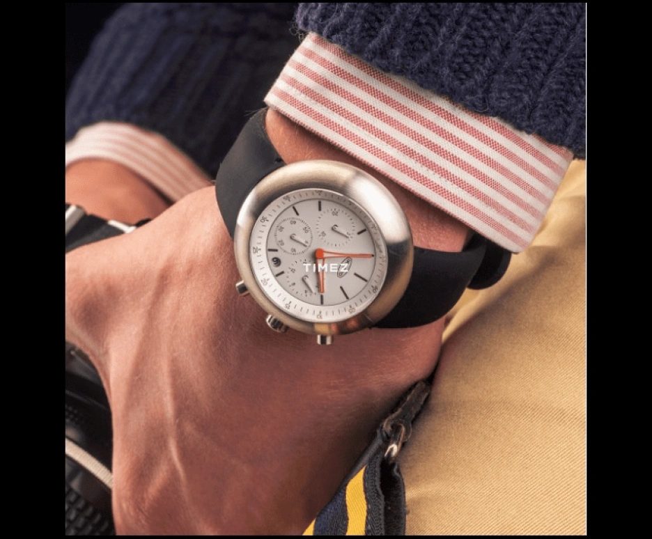 Ikepod,Chronopod 44mm,44mm,Stainless Steel,White,Quartz,Chronograph,Day,C013,C013-SI-LB