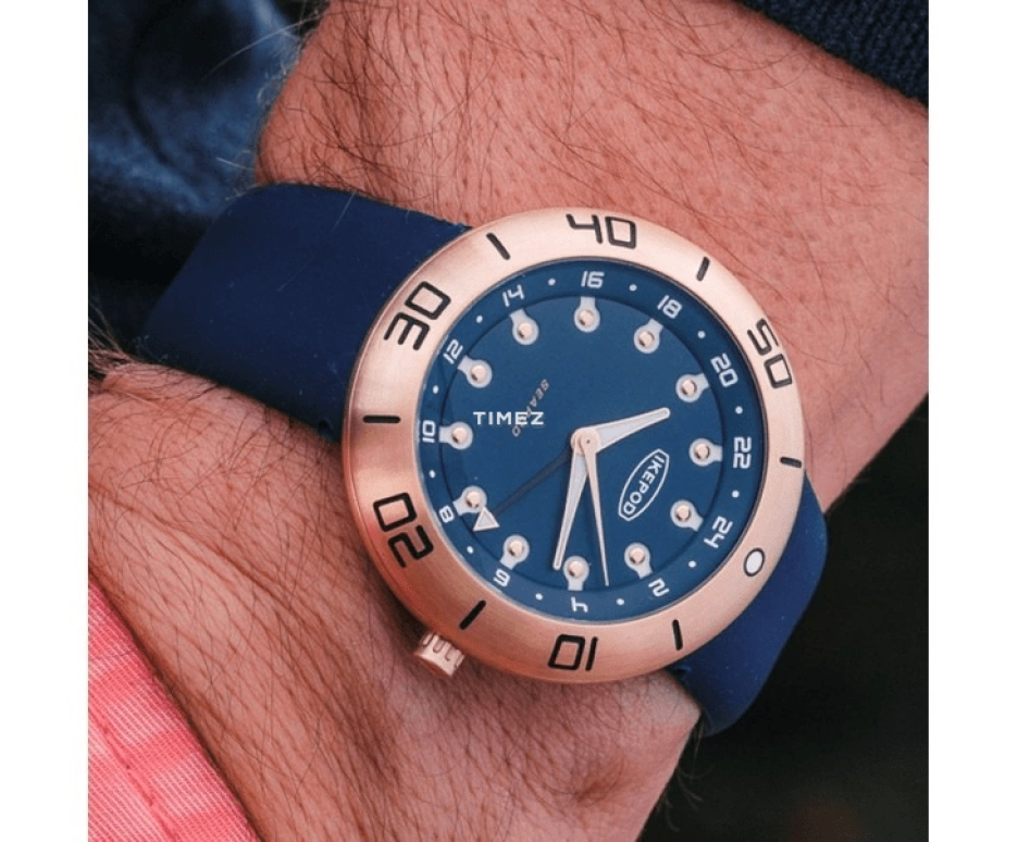 Ikepod,Seapod 46mm,46mm,Bronze,Blue,Automatic,Dule Time,Sapphire,Crystal Glass,S005,S005-SI-LC