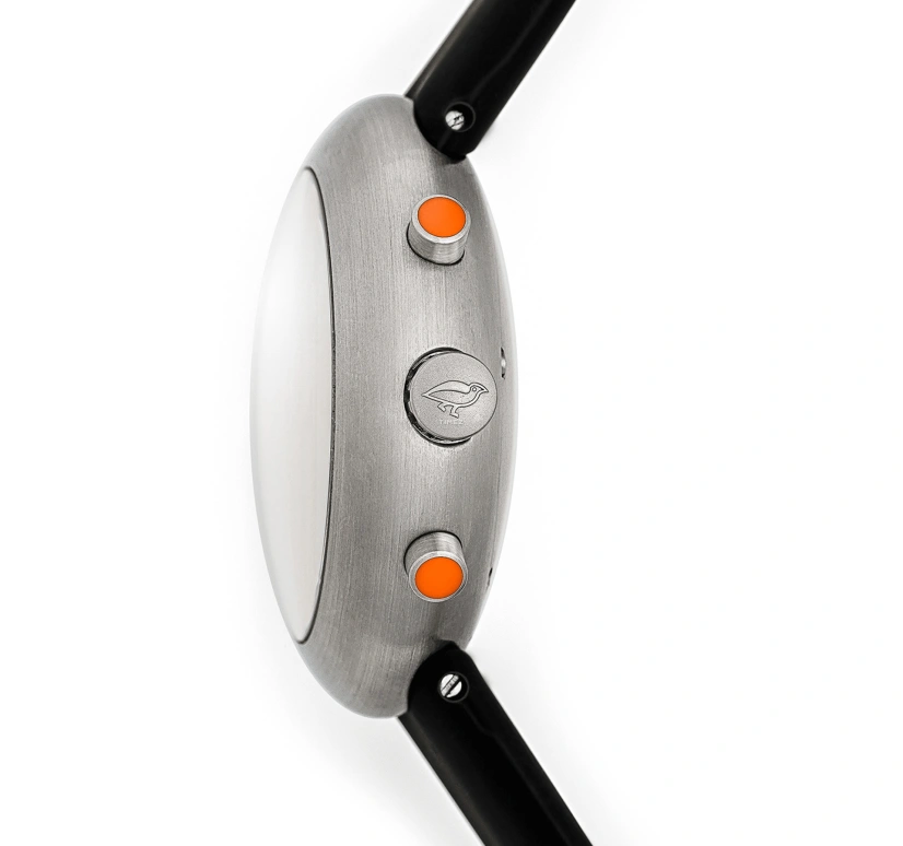 Ikepod,Chronopod 44mm,44mm,Stainless Steel,Dual,Black,White,Quartz,Chronograph,Day,C001SILB