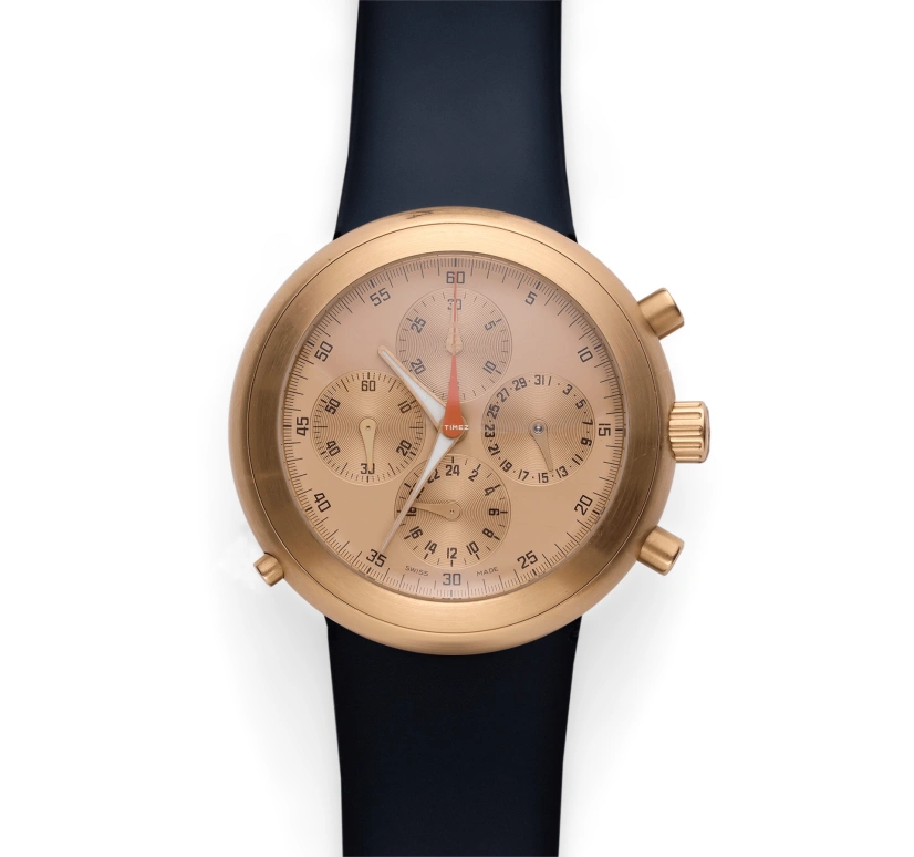 Ikepod,Hemipode ,Rose Gold,Gold,Chronograph,Day,Dule Time,Gold Used HDR 77