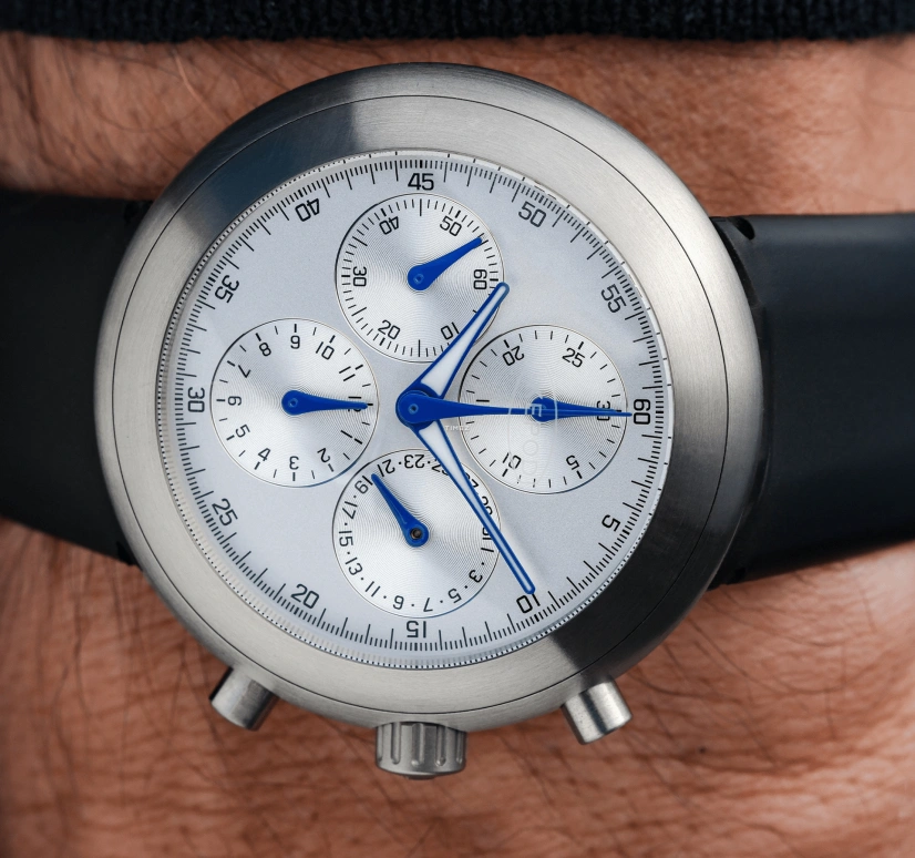 Ikepod,Hemipode 41mm,41mm,Titanium,White,Automatic,Chronograph,Day,HE01,HE01-RU-LB