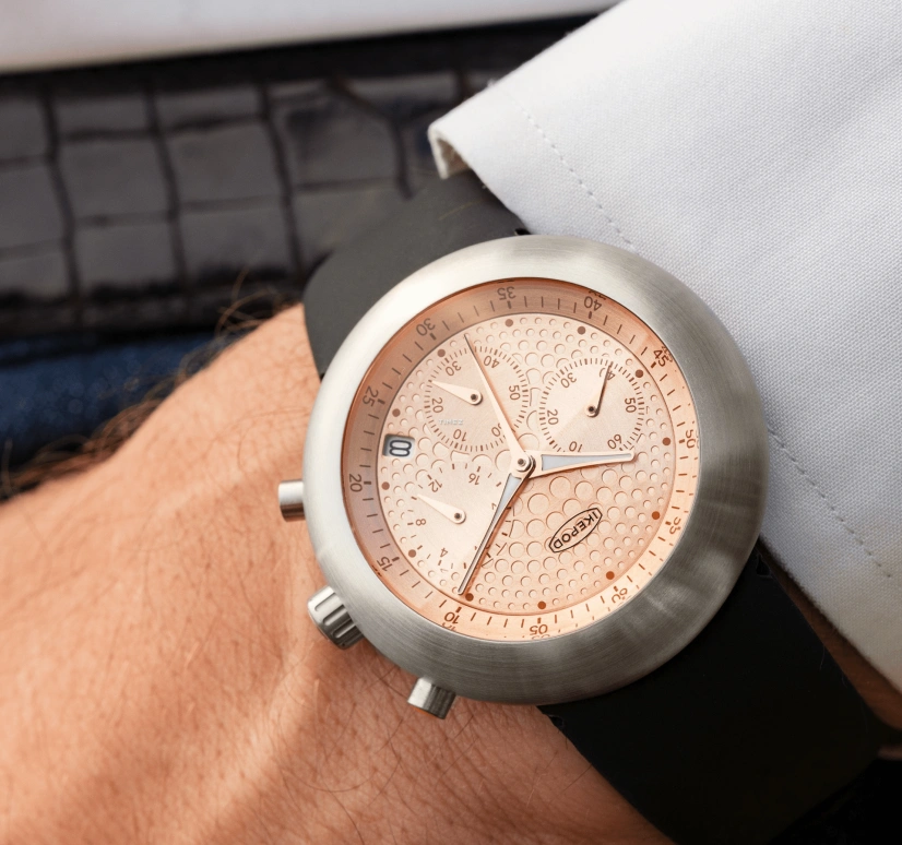Ikepod,Chronopod 44mm,44mm,Stainless Steel,Rose Gold,Quartz,Chronograph,Day,C003SILB 25