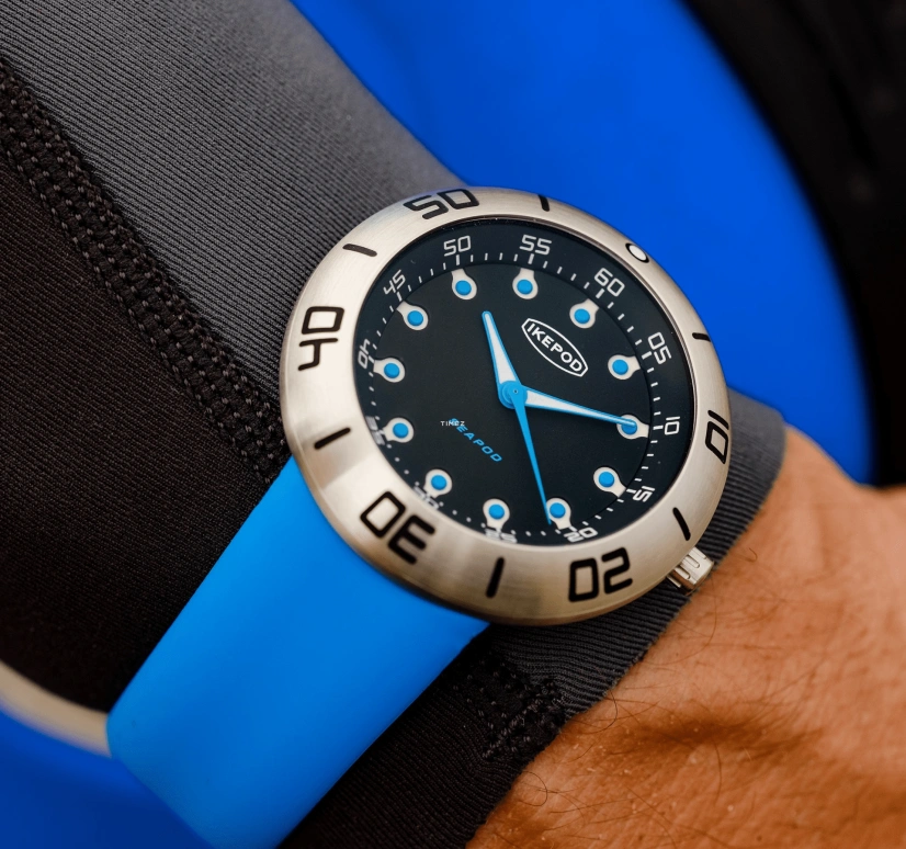 Ikepod,Seapod 46mm,46mm,Stainless Steel,Blue,Automatic,Sapphire,Crystal Glass,Round,S002,S002-SI-LN
