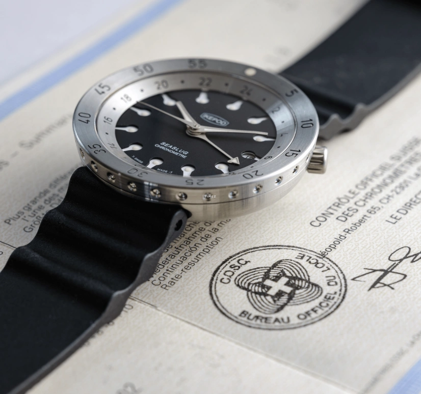 Ikepod,Seaslug 39mm,39mm,Stainless Steel,Black,Automatic,Day,Dule Time,S01d
