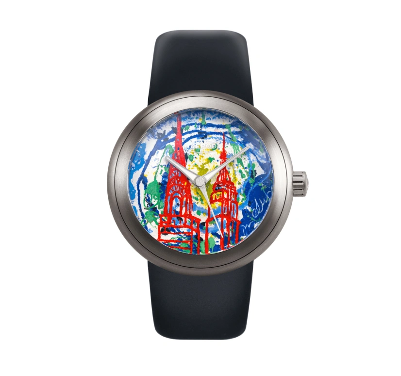 Ikepod,Horopod 44mm,44mm,Titanium,Multi-Color,Automatic,Round,Titanium Gray,Skyscrapers In The Air 1