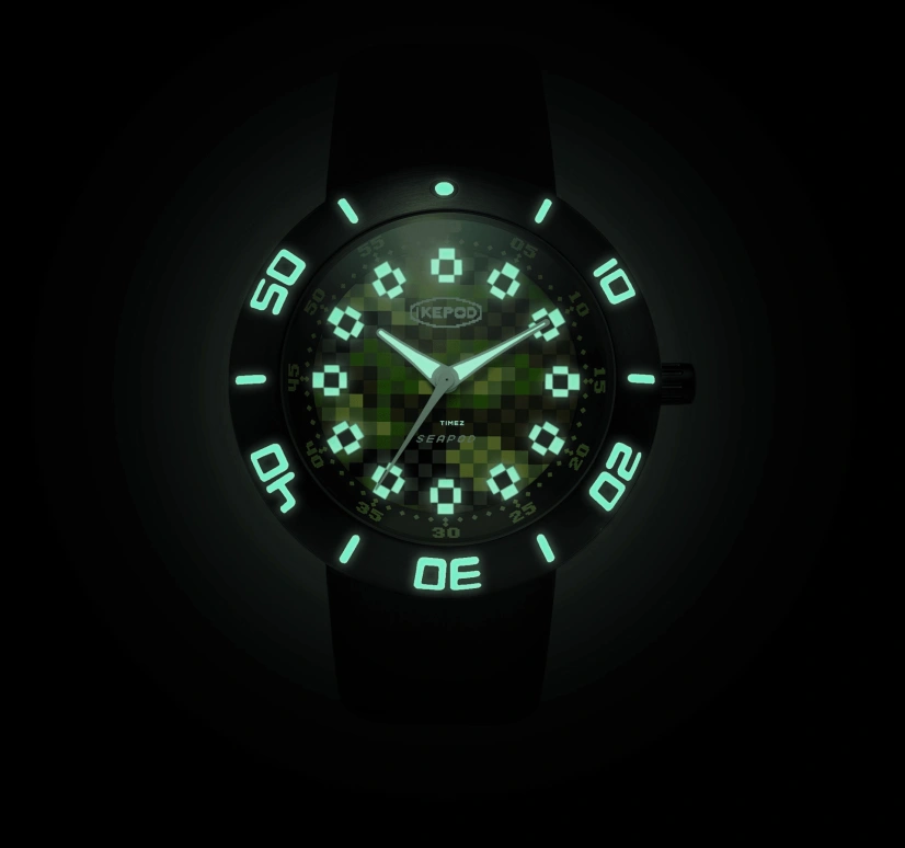Ikepod,Seapod 46mm,46mm,Stainless Steel,khaki,Automatic,Sapphire,Crystal Glass,Round,SOO3,SOO3-PIX-LB