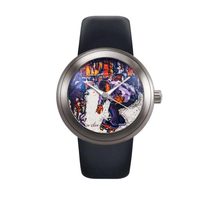 Ikepod,Horopod 44mm,44mm,Titanium,Multi-Color,Automatic,Round,Titanium Gray,Best Jump Trick Ever