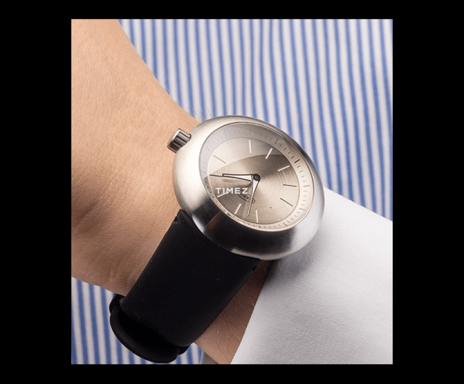 Ikepod,Duopod 42mm,42mm,Stainless Steel,Grey,Quartz,Sapphire,Crystal Glass,Round,D005,D005-SI-LB