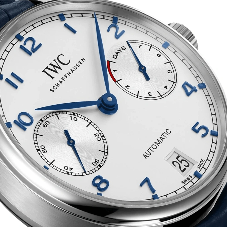 IWC,Portugieser 42.30mm,42.30mm,Stainless Steel,Silver,Automatic,Chronograph,Date,Power Reserve Indicator,IW500705
