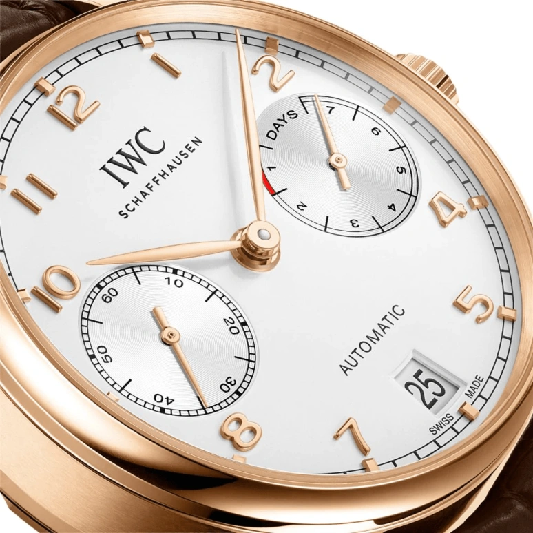 IWC,Portugieser 42.30mm,42.30mm,Red Gold,Silver,Automatic,Chronograph,Date,Power Reserve Indicator,IW500701