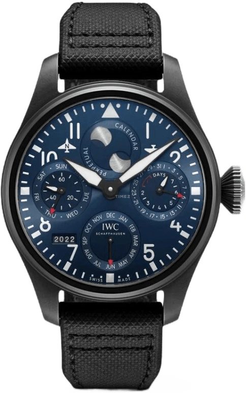 IWC,Big Pilot 46.50mm,46.50mm,Ceramic,Blue,Automatic,Moonphase,Perpetual Calendar,Month,Date,168hours,In-house Caliber,IW503001